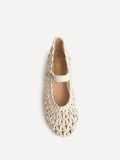 Devon Ivory Handwoven Ballet Flats
