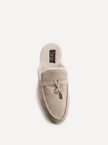 Dover Mocha Faux Fur Mule loafers