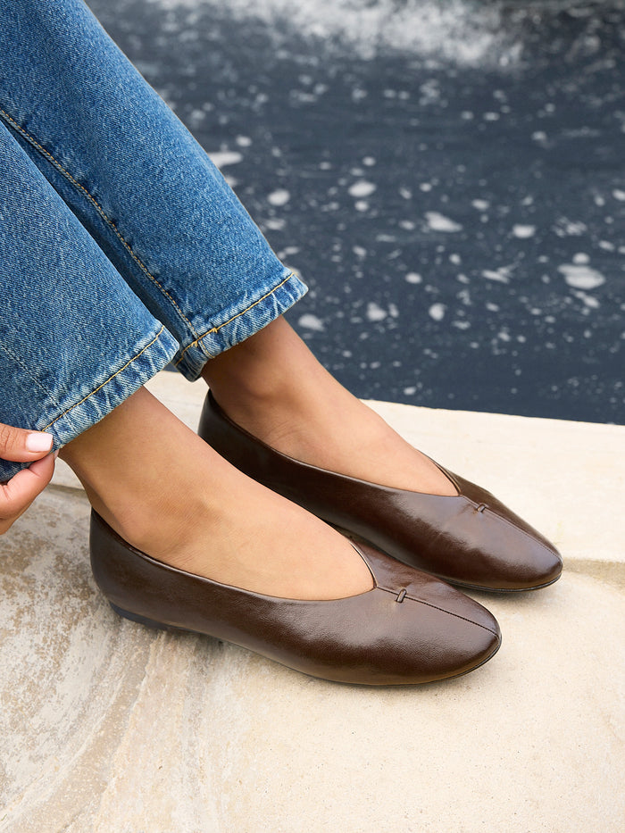 Ease Brown Ballet Pumps