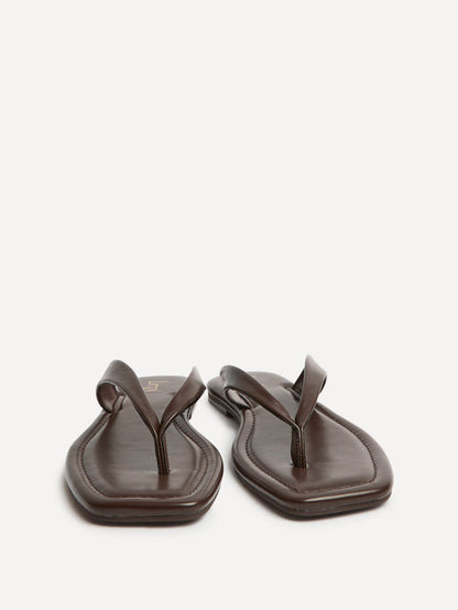 Element Brown Toe Post Flat Sandals