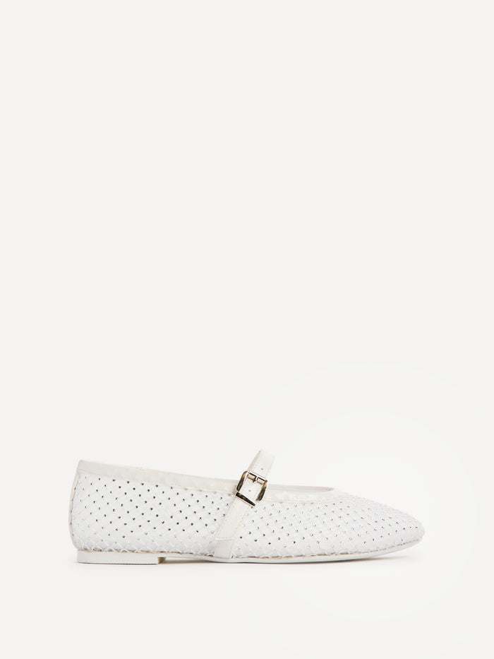 Elise Bridal Diamante Mesh Mary Jane Pumps