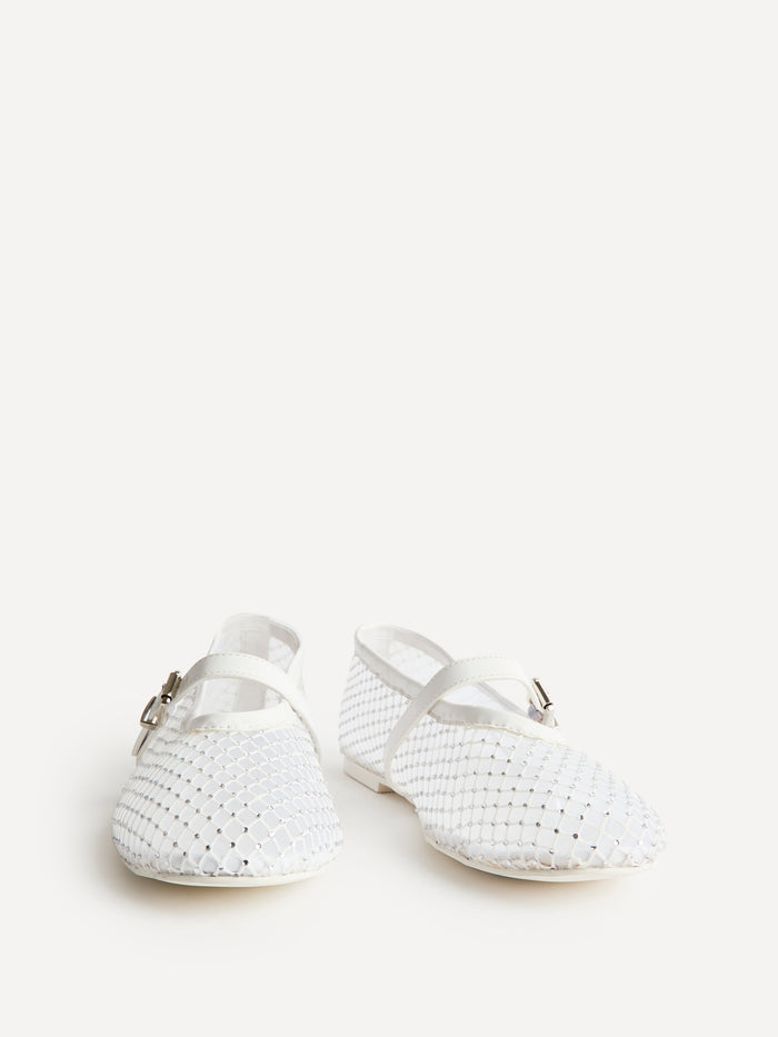 Elise Bridal Diamante Mesh Mary Jane Pumps