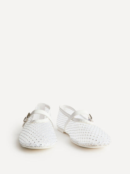 Elise Bridal Diamante Mesh Mary Jane Pumps
