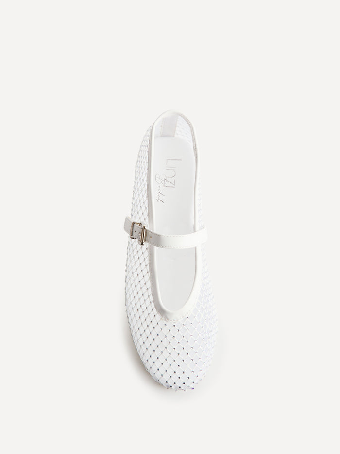 Elise Bridal Diamante Mesh Mary Jane Pumps