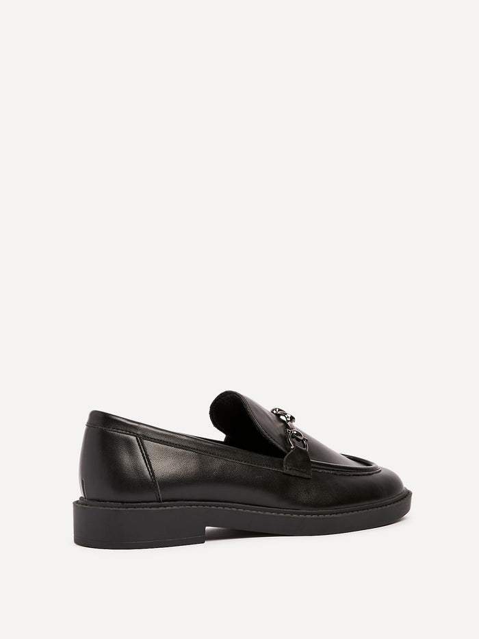 Elite Black Faux Leather Loafers