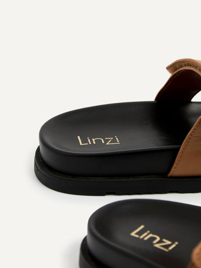 Emmy Tan Faux Leather Sandals