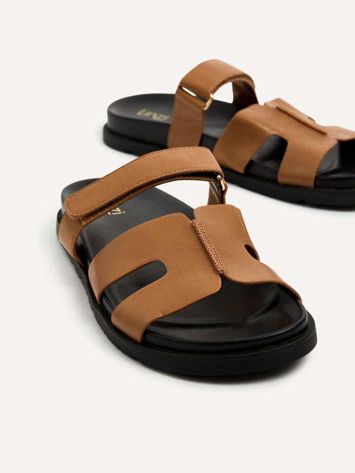 Emmy Tan Faux Leather Sandals