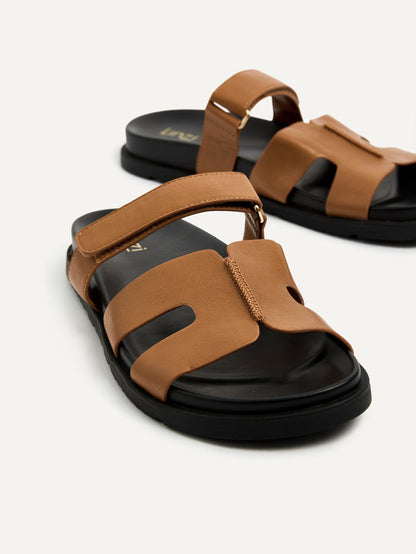 Emmy Tan Faux Leather Sandals