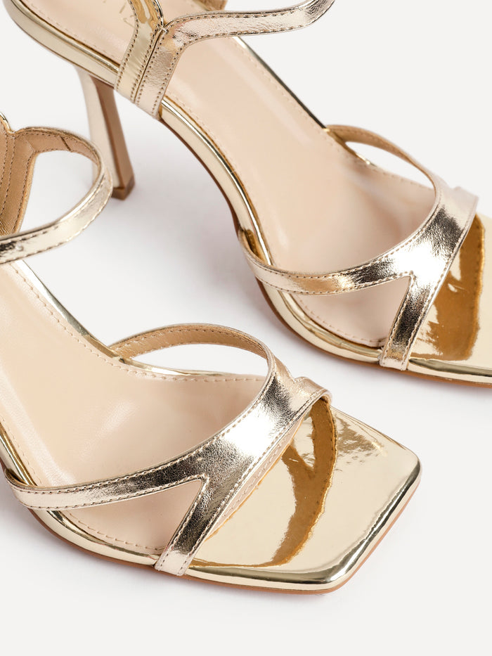 Empress Gold Faux Leather Heels