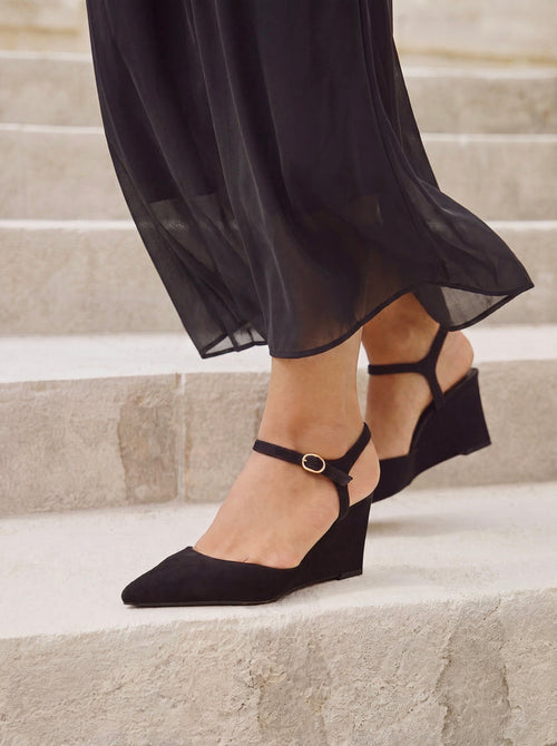 Enhanced Black Wedge Court Shoes
