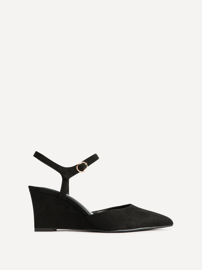 Enhanced Black Wedge Court Shoes