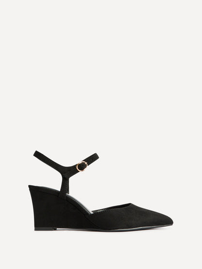 Enhanced Black Wedge Court Shoes