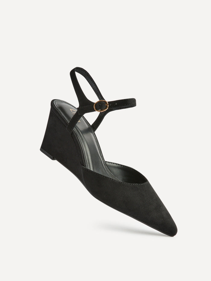Enhanced Black Wedge Court Shoes
