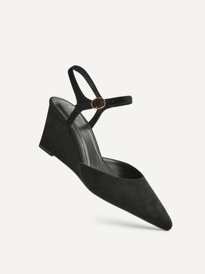 Enhanced Black Wedge Court Shoes