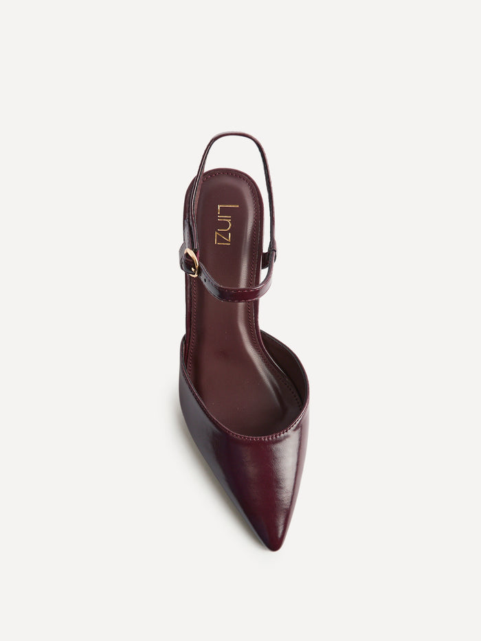 Enhanced Burgundy Wedge Court Shoes