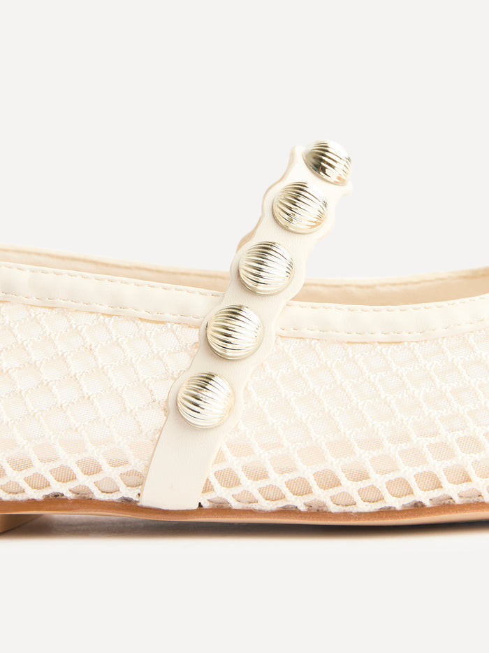 Estella Embellished Mesh Mary Jane Pumps