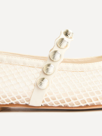 Estella Embellished Mesh Mary Jane Pumps