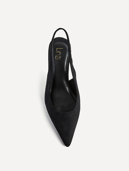 Featured Black Faux Suede Court Heels