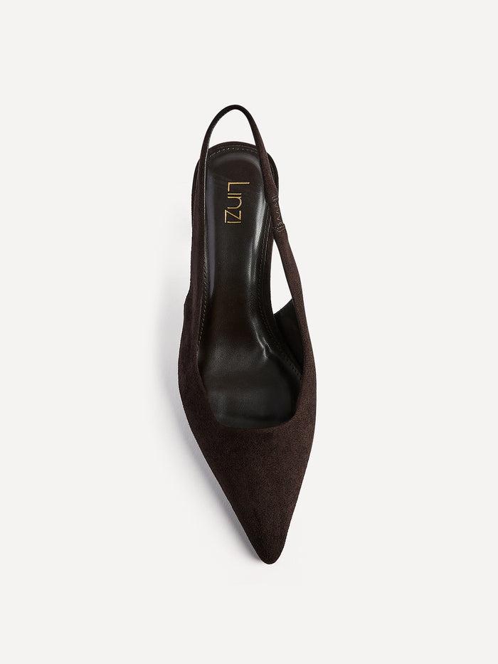 Featured Brown Faux Suede Court Heels