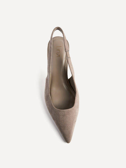 Featured Taupe Faux Suede Court Heels
