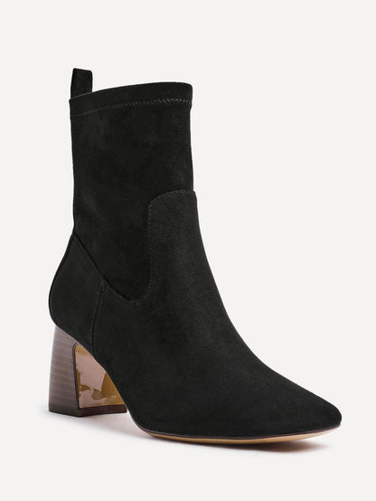 Francisco Black Heeled Ankle Boots