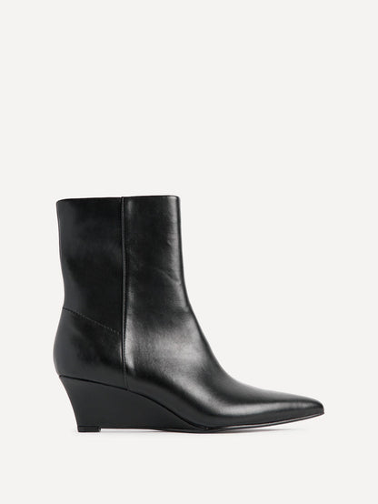 Gallery Black Faux Leather Ankle Boots