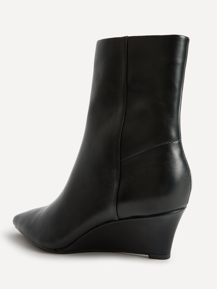 Gallery Black Faux Leather Ankle Boots