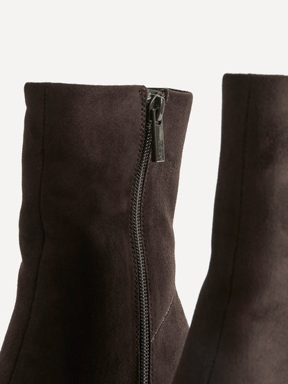 Gallery Brown Faux Suede Ankle Boots