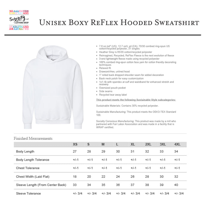 Gamma Phi Beta Crest Oversized Fleece Hoodie