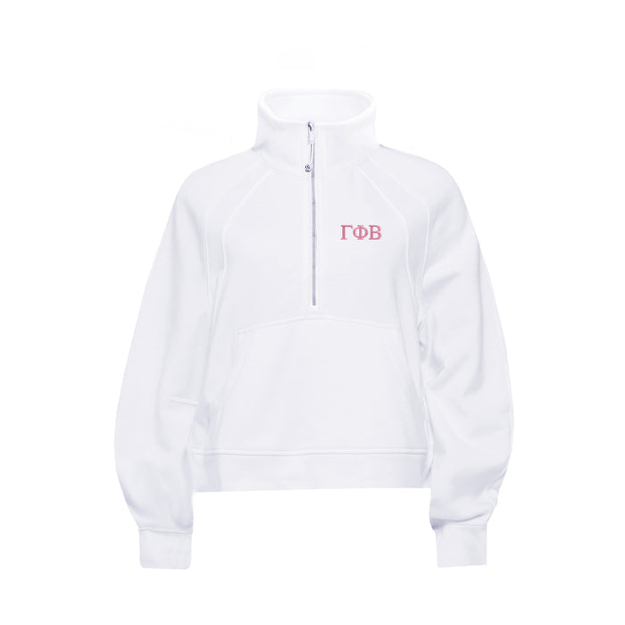 Gamma Phi Beta lululemon Scuba Oversized Funnel-Neck Half Zip - White