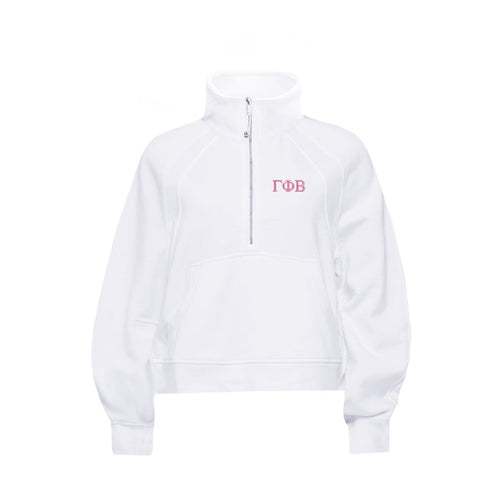 Gamma Phi Beta lululemon Scuba Oversized Funnel-Neck Half Zip - White