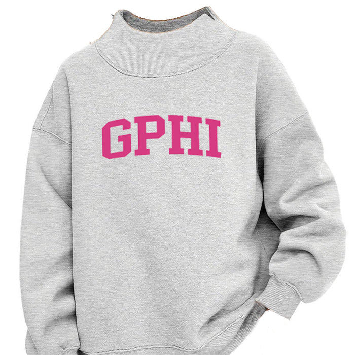 Gamma Phi Beta Mock Neck Sweatshirt - GPHI