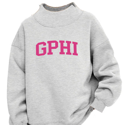 Gamma Phi Beta Mock Neck Sweatshirt - GPHI