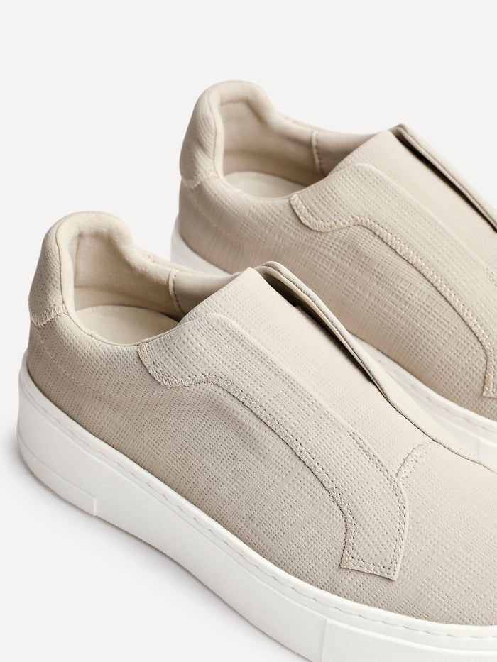 Henley Taupe Textured Platform Trainers