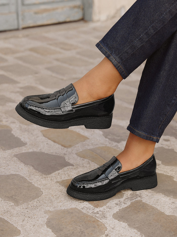 Hilton Black Patent Penny Loafer