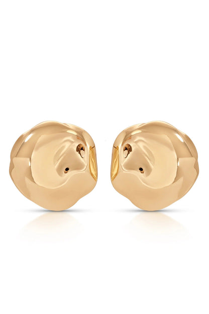Molten Button Studs - Gold