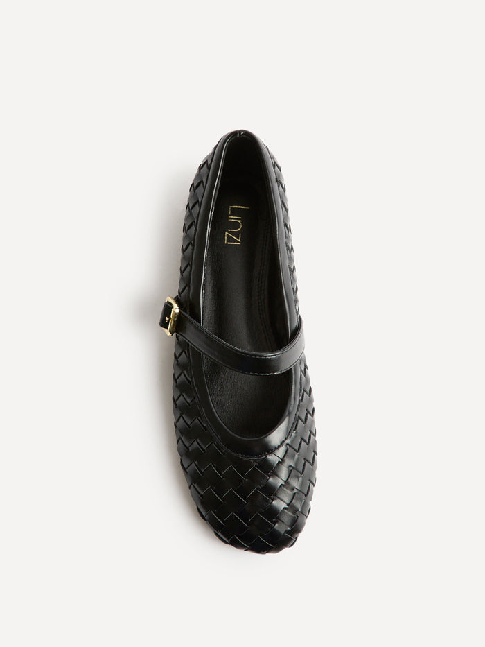 Index Black Handwoven Mary Jane Pumps