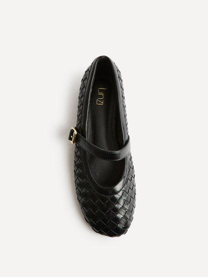 Index Black Handwoven Mary Jane Pumps