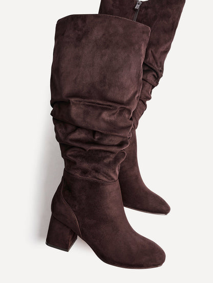 Inferno Wide Fit Brown Long Heeled Boots