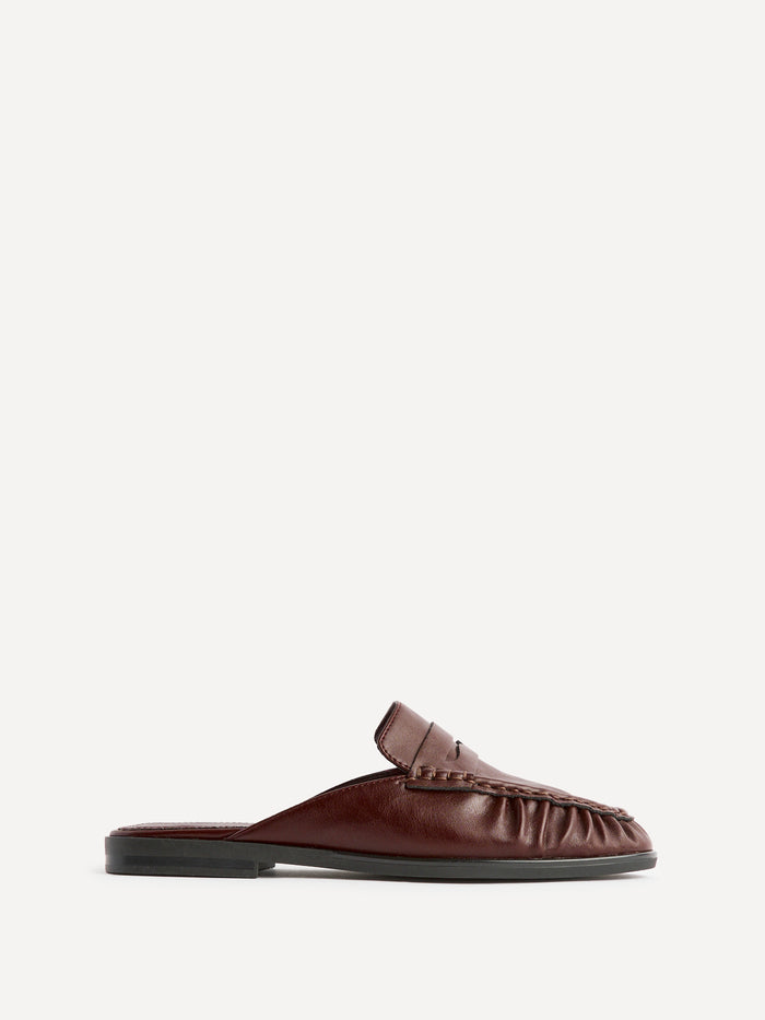 Intro Burgundy Faux Leather Slip On Mules
