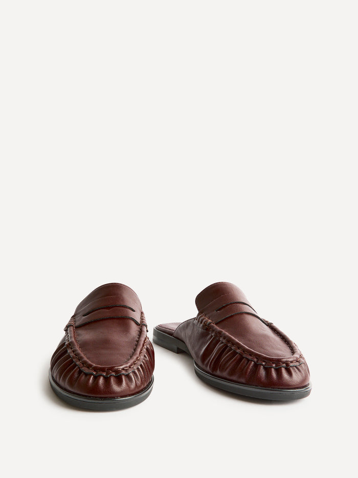 Intro Burgundy Faux Leather Slip On Mules