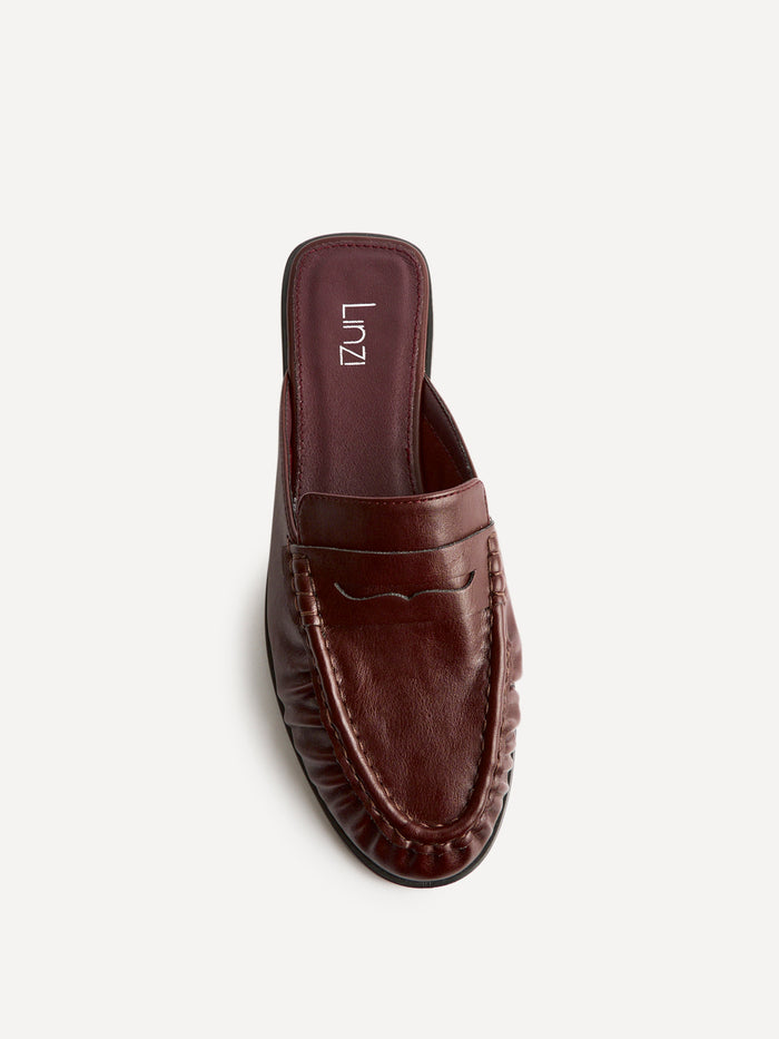Intro Burgundy Faux Leather Slip On Mules