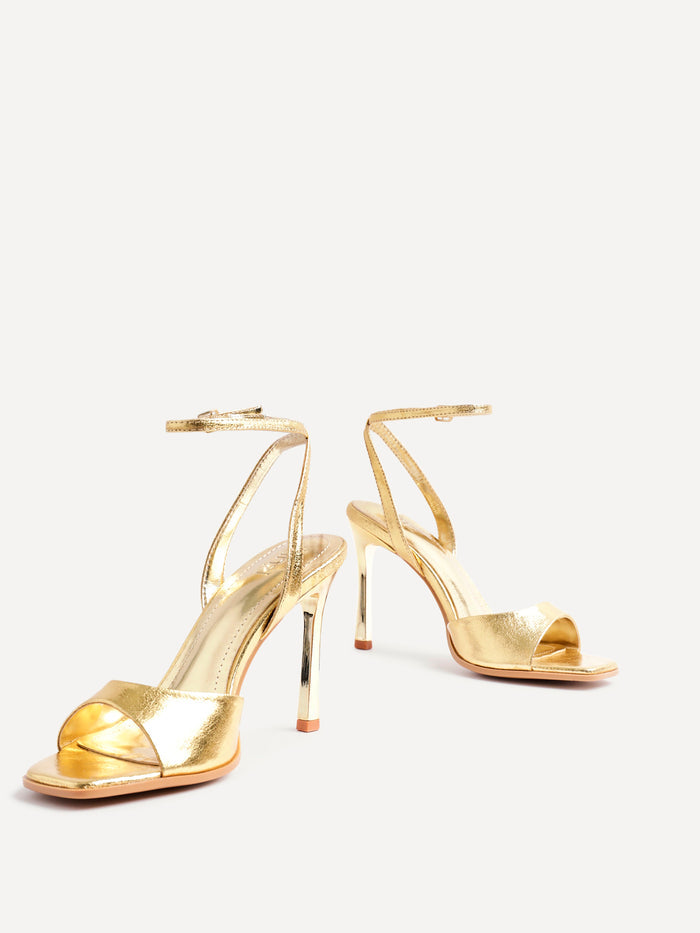 Jazz Gold Faux Leather Stiletto High Heels