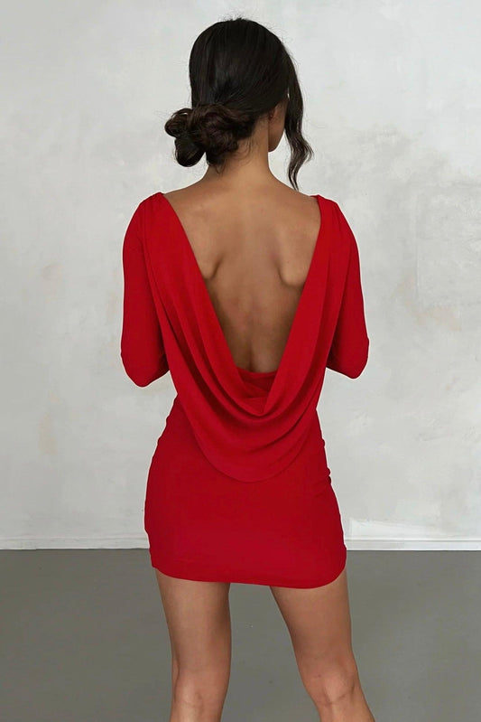 Kyla Reversible Mini Dress - Red