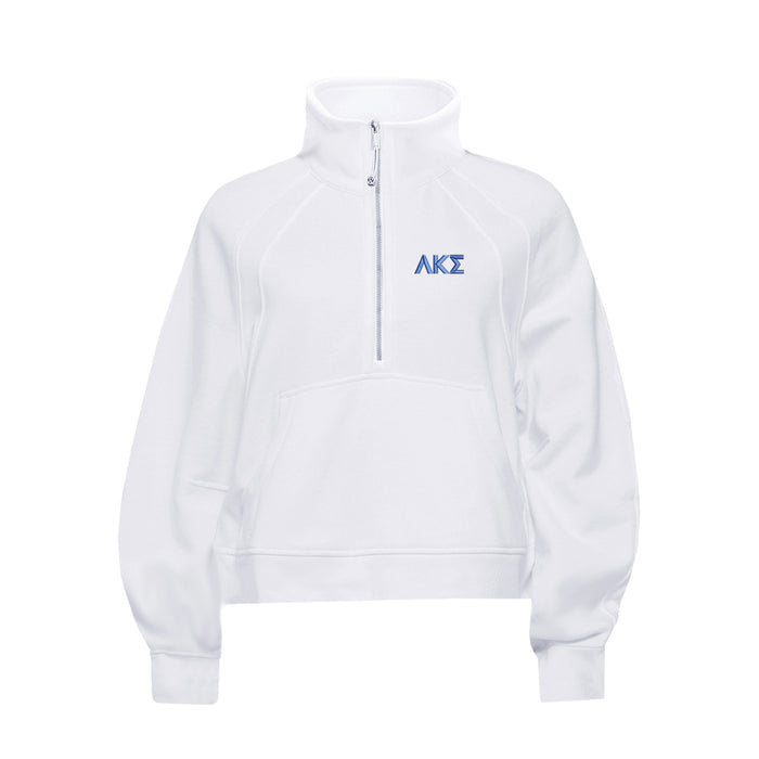 Lambda Kappa Sigma lululemon Scuba Oversized FUNNEL-Neck Half Zip - White