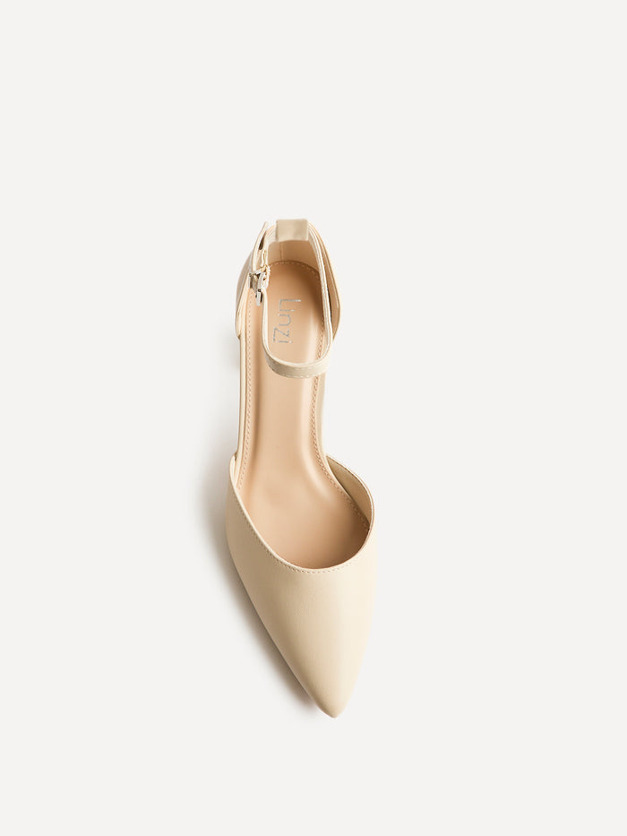 Leona Nude Faux Leather Court Heels