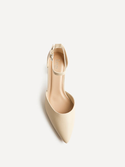 Leona Nude Faux Leather Court Heels