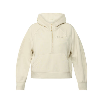 LIMITED EDITION Alpha Sigma Alpha lululemon Scuba Oversized Half-Zip Hoodie - Ivory & Gold