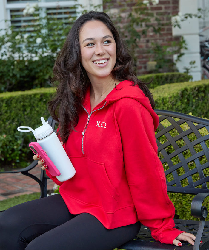 LIMITED EDITION Chi Omega lululemon Scuba Oversized Half-Zip Hoodie - True Red