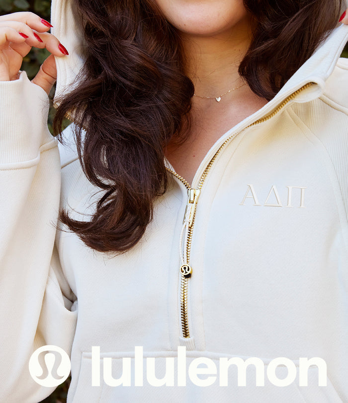 LIMITED EDITION lululemon Scuba Oversized Half-Zip Hoodie - Light Ivory / Gold